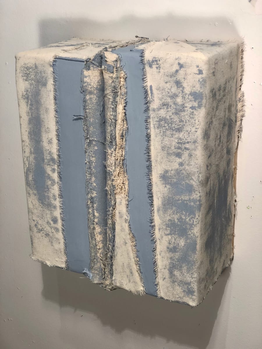 Bandage Painting (two sections of blue grey) by Howard Schwartzberg 