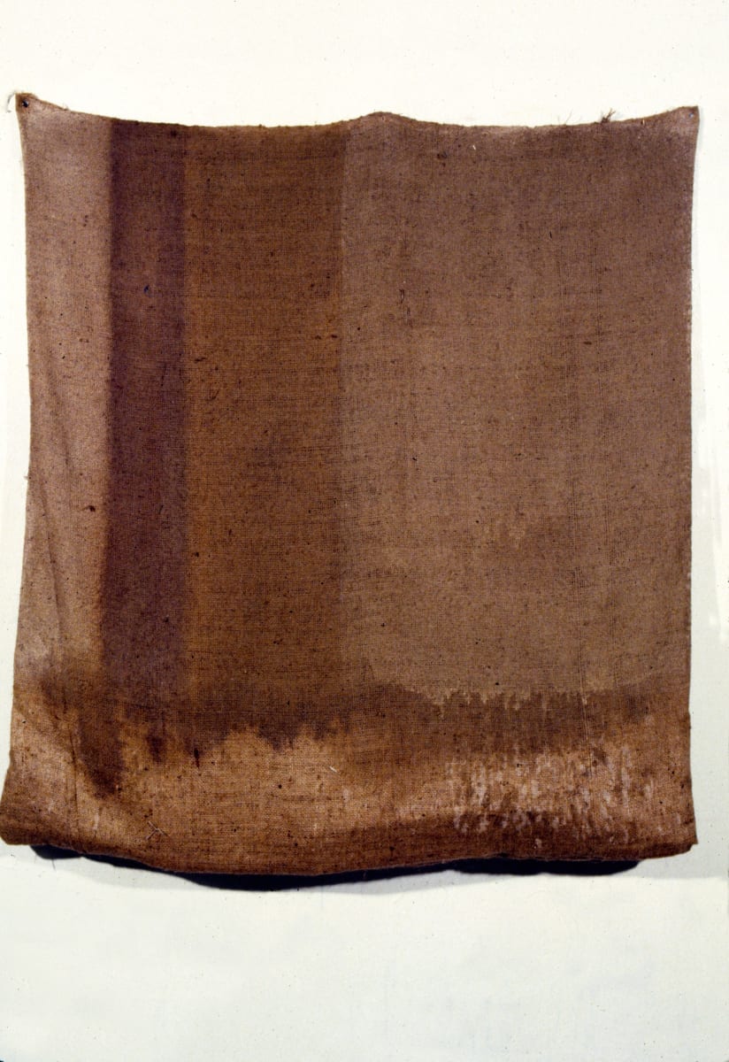 Inside-Out Burlap Bag Painting (small beige) by Howard Schwartzberg 