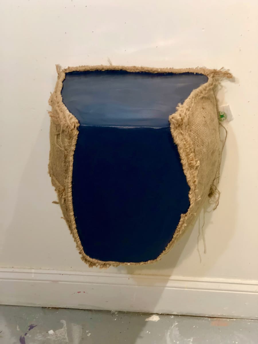Cut Bag Painting (navy blue) by Howard Schwartzberg 