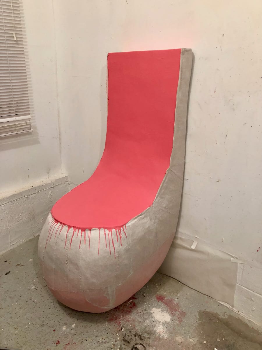 Bag Painting (Pink Slope Slanted Top) by Howard Schwartzberg 