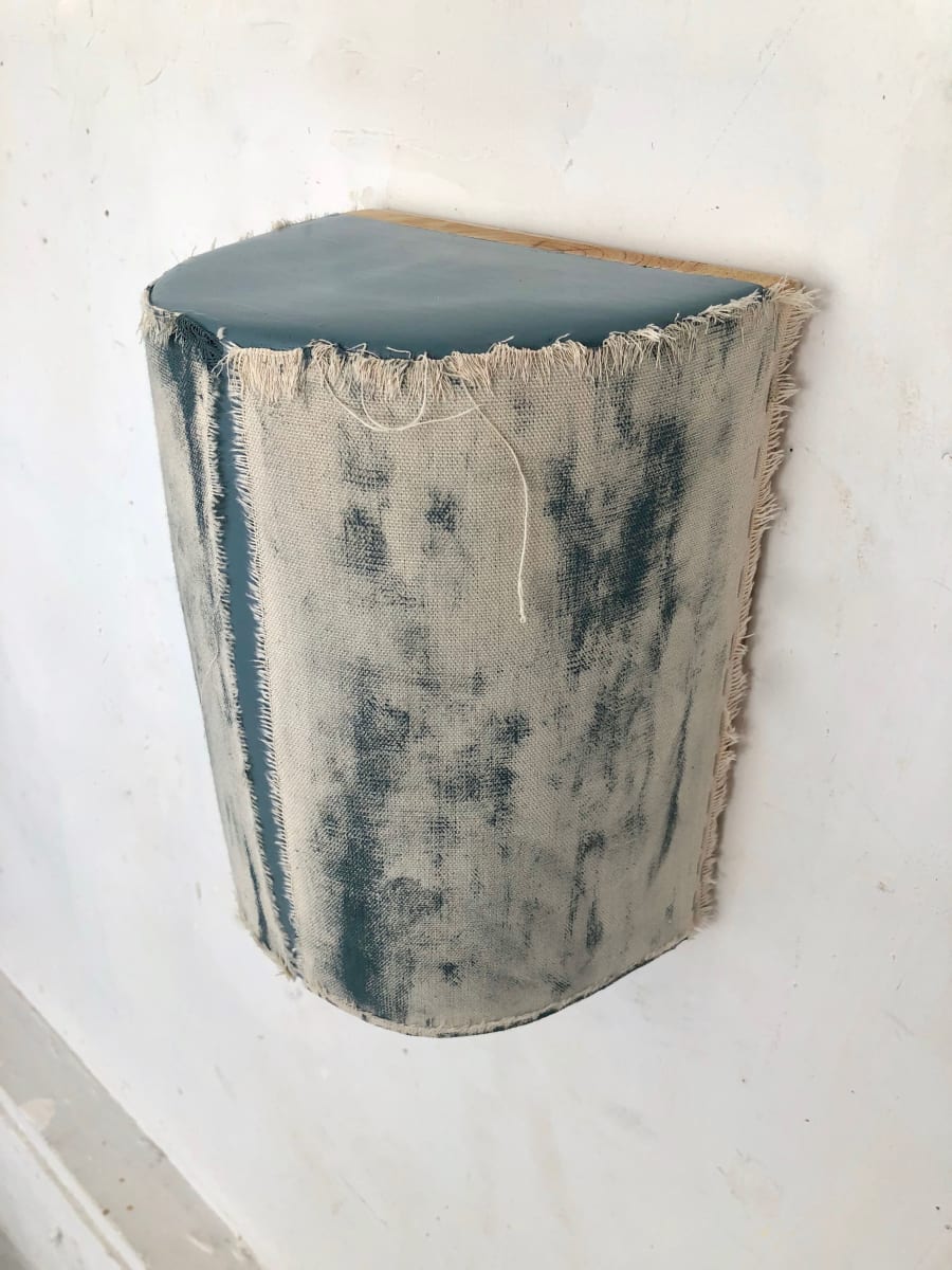 Bandage Painting, (blue/grey Cylinder Vertical Line ) by Howard Schwartzberg 