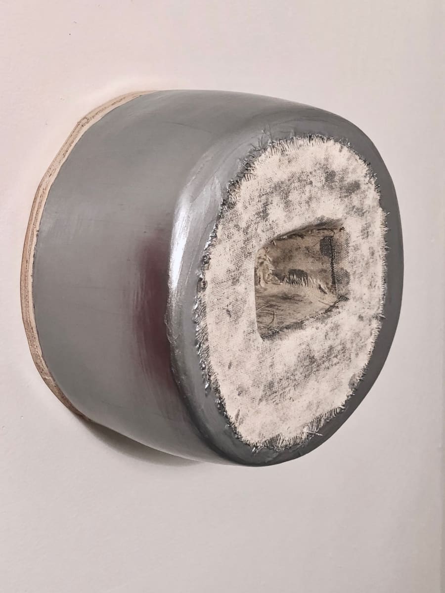Sunken Bandage Painting (Round Silver) by Howard Schwartzberg 