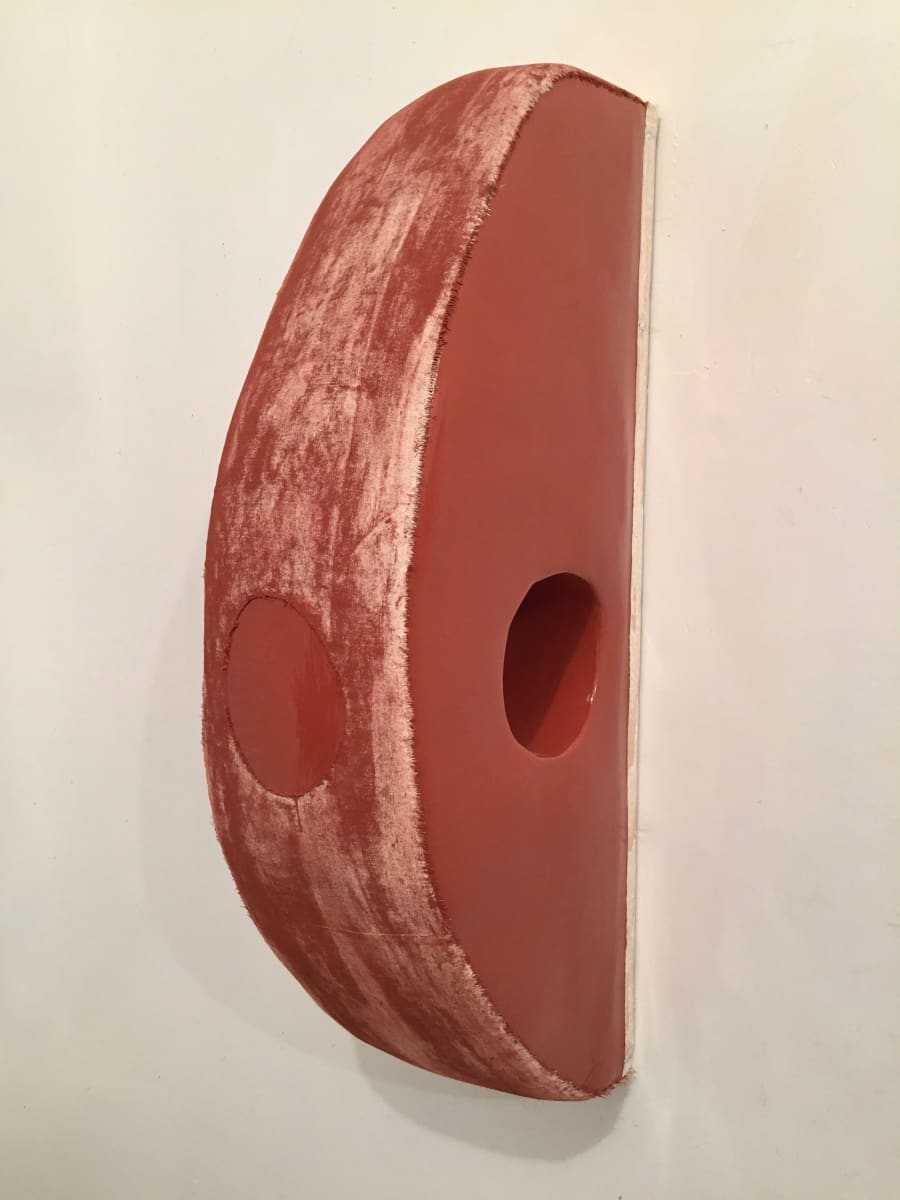 Bandage Painting (Red Oxide Half circle with circle and hole) 