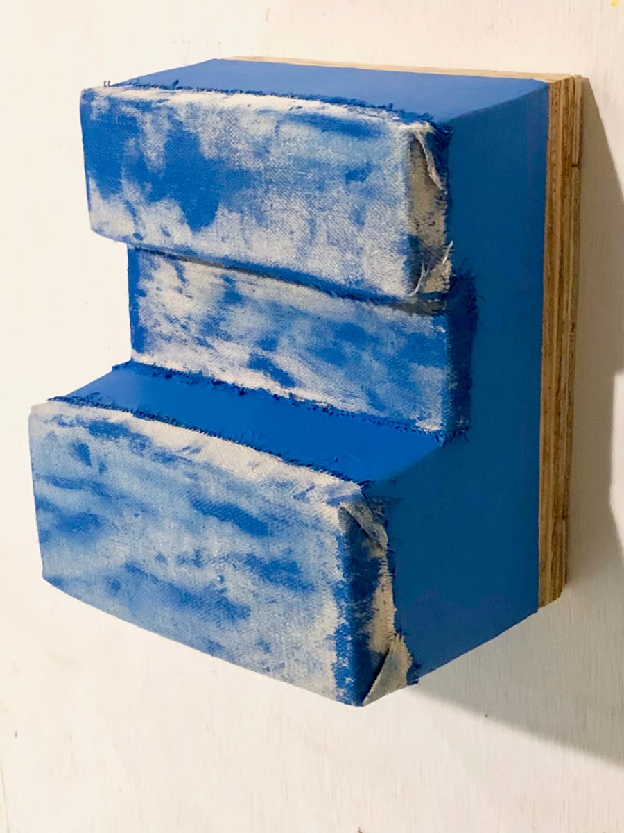 Protruded Bandage Painting (blue) by Howard Schwartzberg 