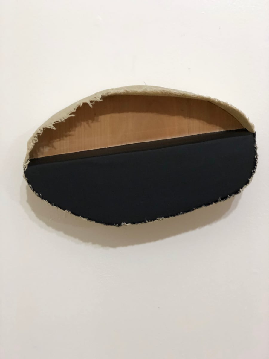 Open Space Bandage Painting (Black Oval Horizontal Slant) by Howard Schwartzberg 