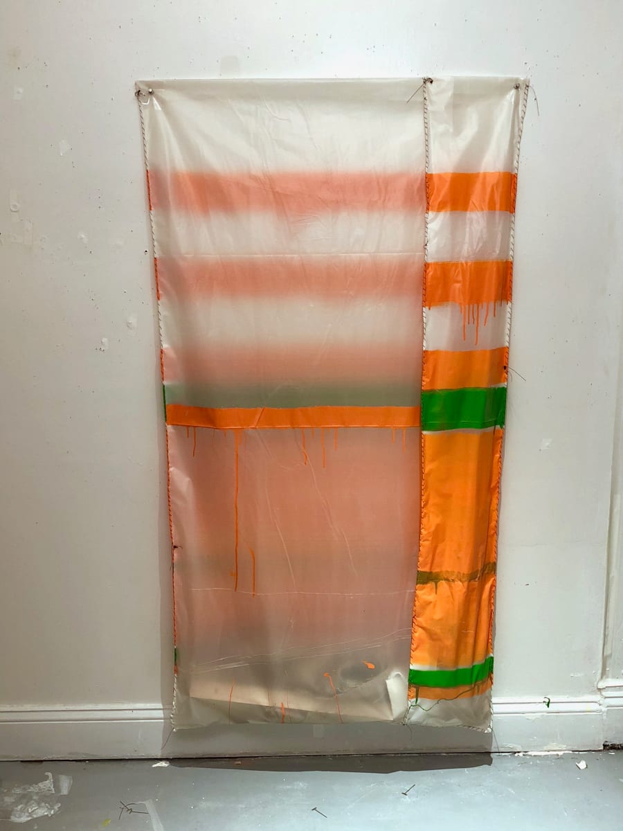 Transparent Bag Painting (orange stripes) by Howard Schwartzberg 
