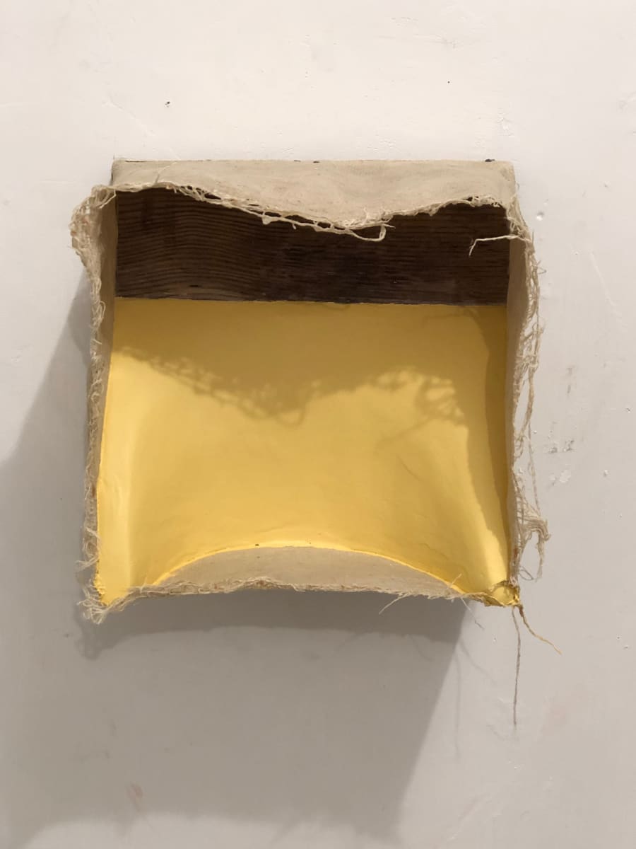 Open Space Bandage Painting (Concave Incline, Yellow Square) by Howard Schwartzberg 