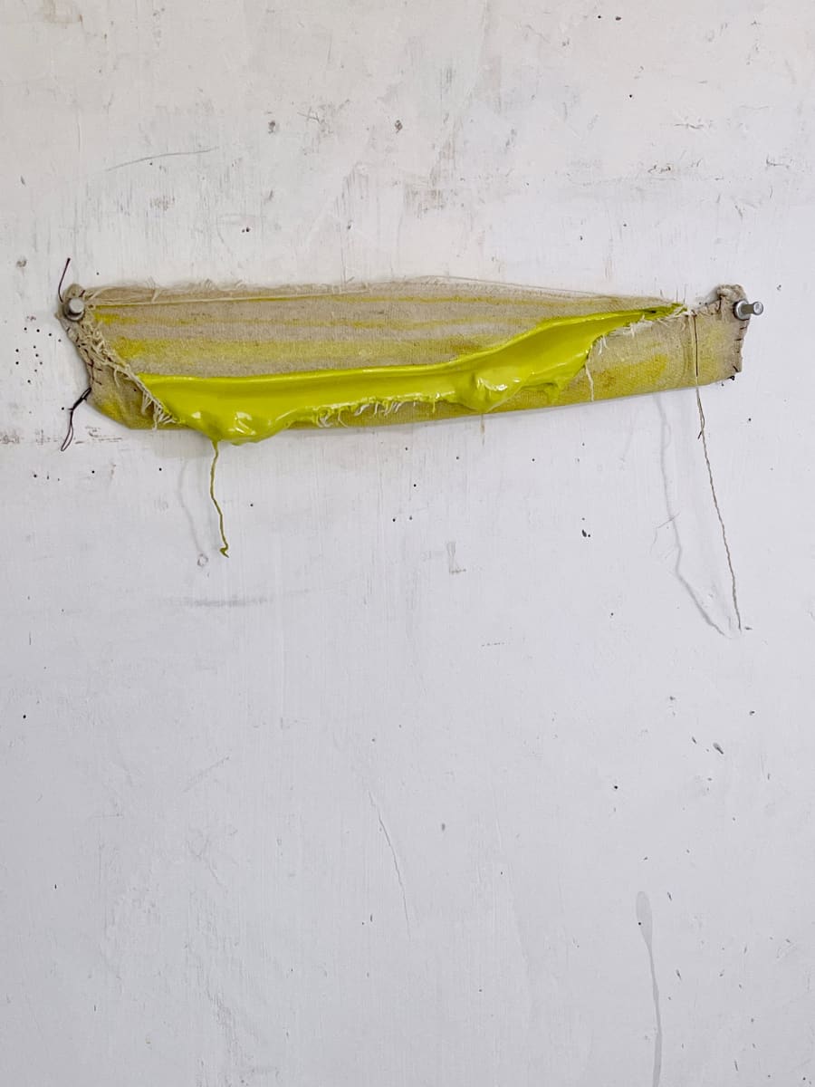 Pouch Painting (lime green, small horizontal) by Howard Schwartzberg 