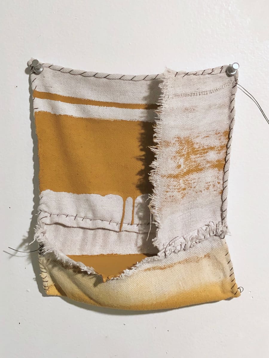 Pouch Painting (yellow ochre stripes) by Howard Schwartzberg 