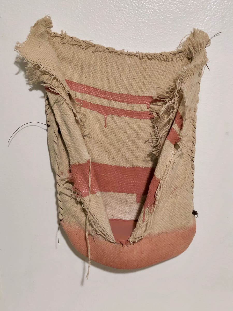 Pouch Painting (dark pink stripes) by Howard Schwartzberg 