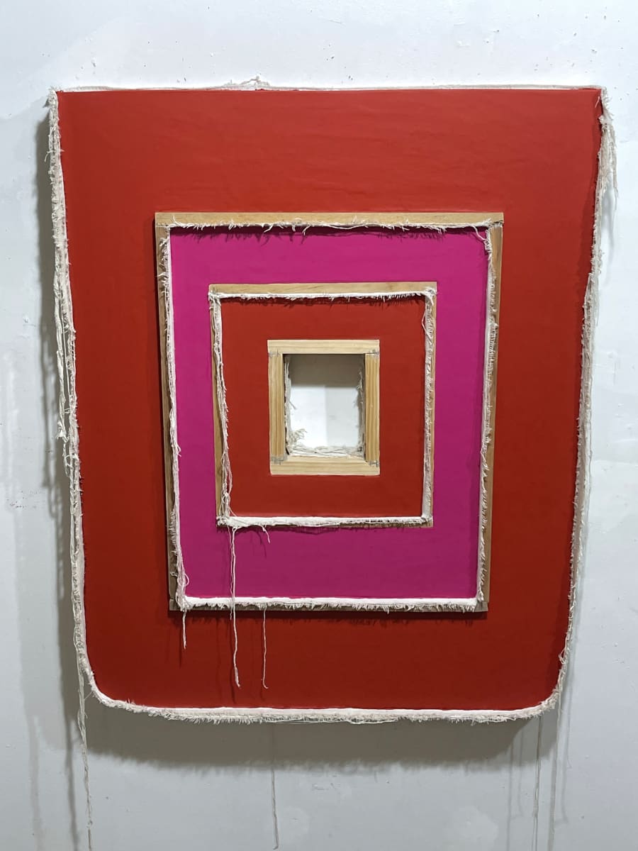 Triple Inverted Reversed Painting (red oxide inside magenta inside red oxide) by Howard Schwartzberg 