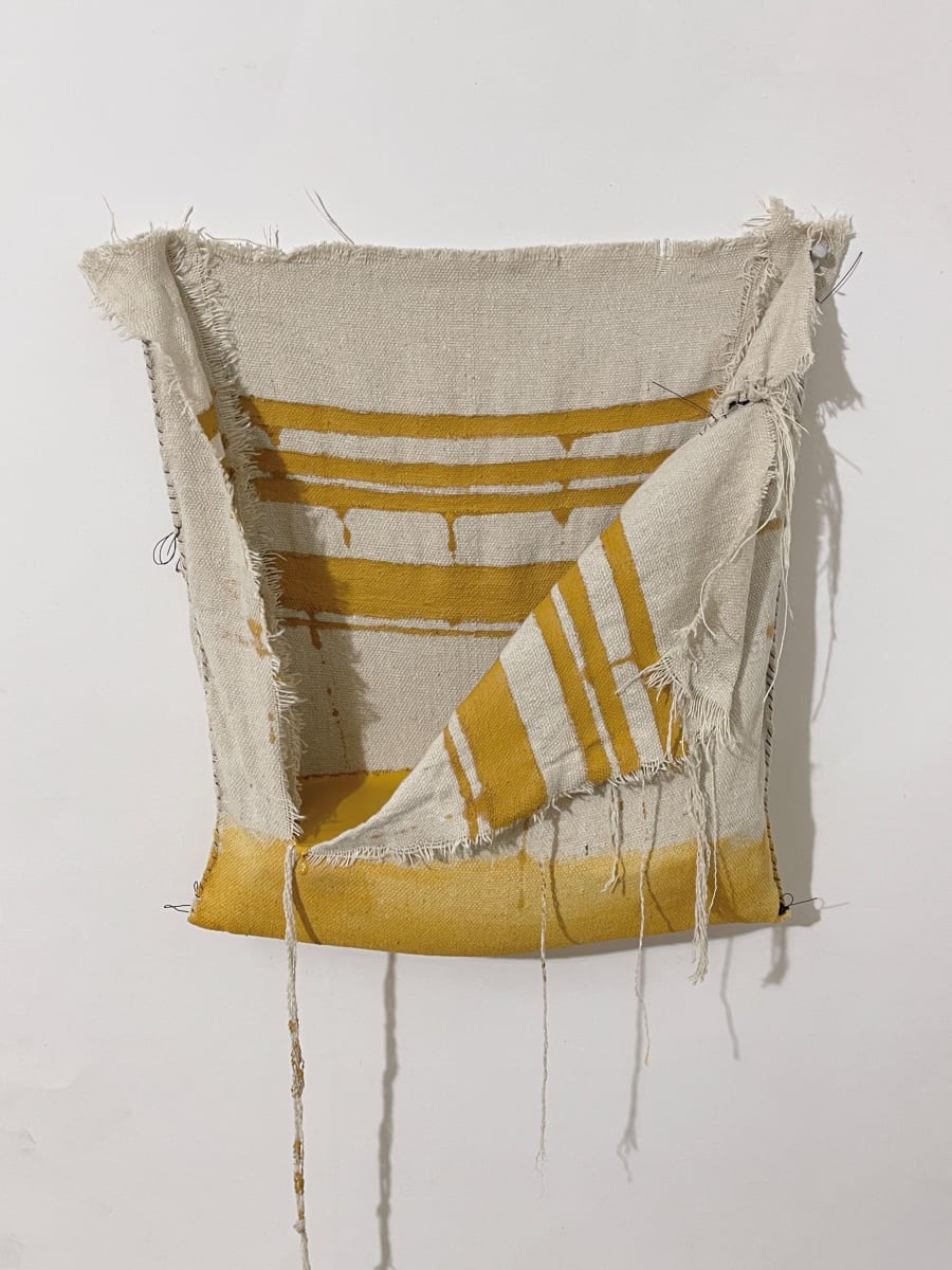 Pouch Painting (yellow gold stripes) by Howard Schwartzberg 