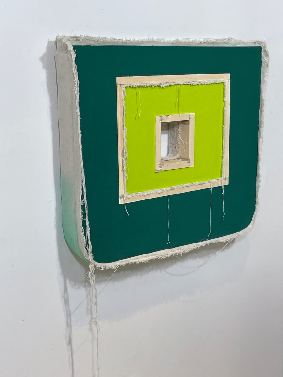 Double Inverted Reversed Painting (yellow green inside dark green) by Howard Schwartzberg 