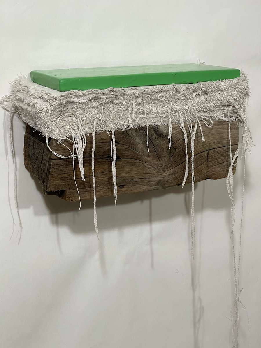 Bed Painting (bright green) by Howard Schwartzberg, Image 8.
