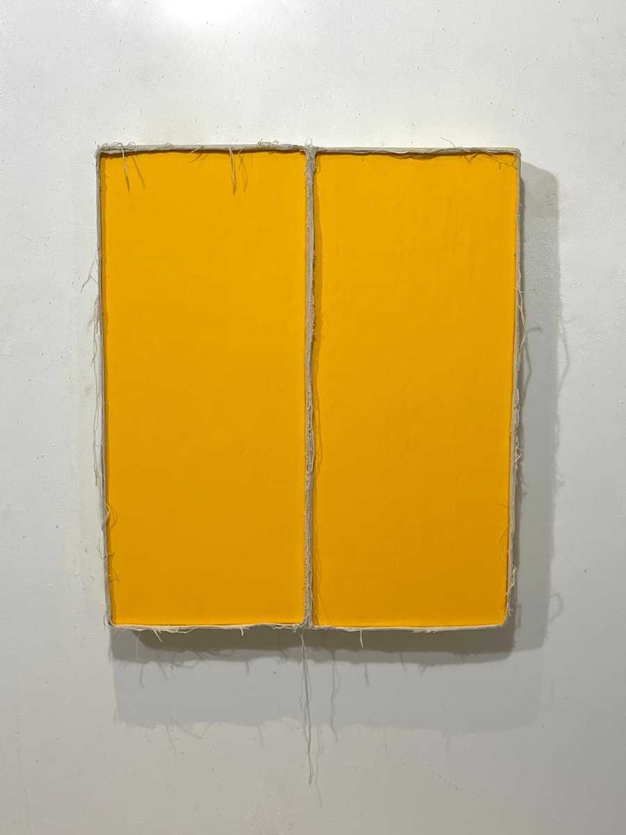 Double Open Bandage Painting (deep yellow) minus support by Howard Schwartzberg 