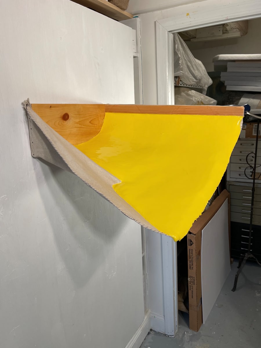 Foreshortened  Painting (yellow gestural) 