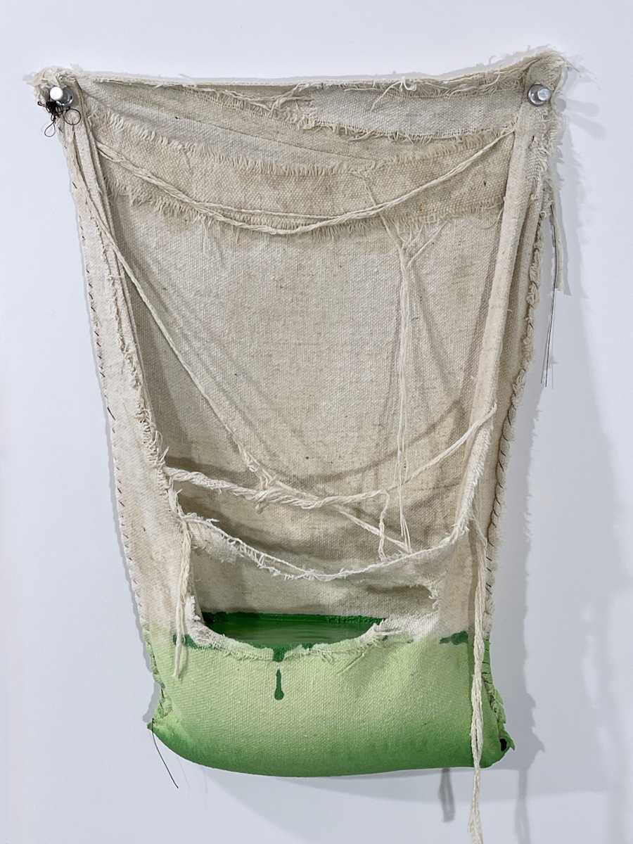Pouch Painting  (green) by Howard Schwartzberg, Image 5.
