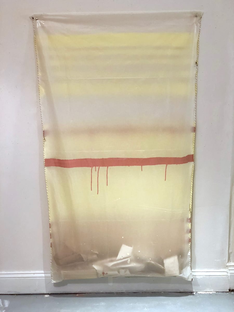 Transparent Bag Painting (yellow stripes) by Howard Schwartzberg 