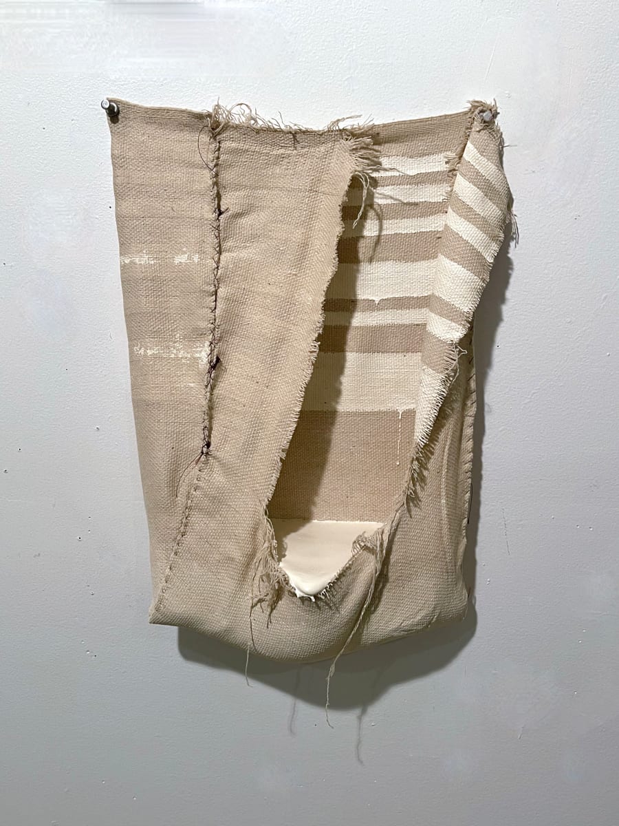Pouch Painting (beige stripes) by Howard Schwartzberg, Image 2.