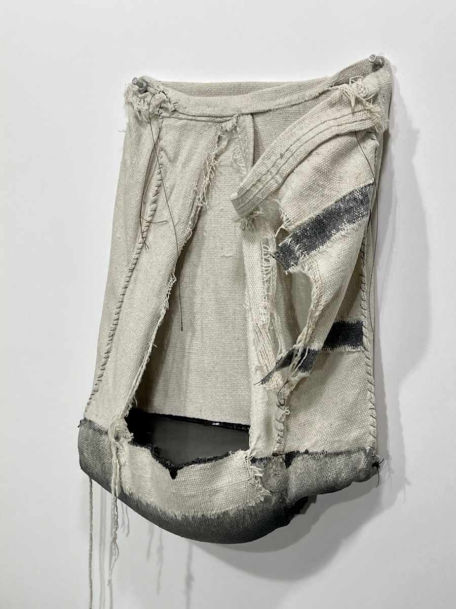 Pouch Painting  (black two stripes) by Howard Schwartzberg, Image 7.