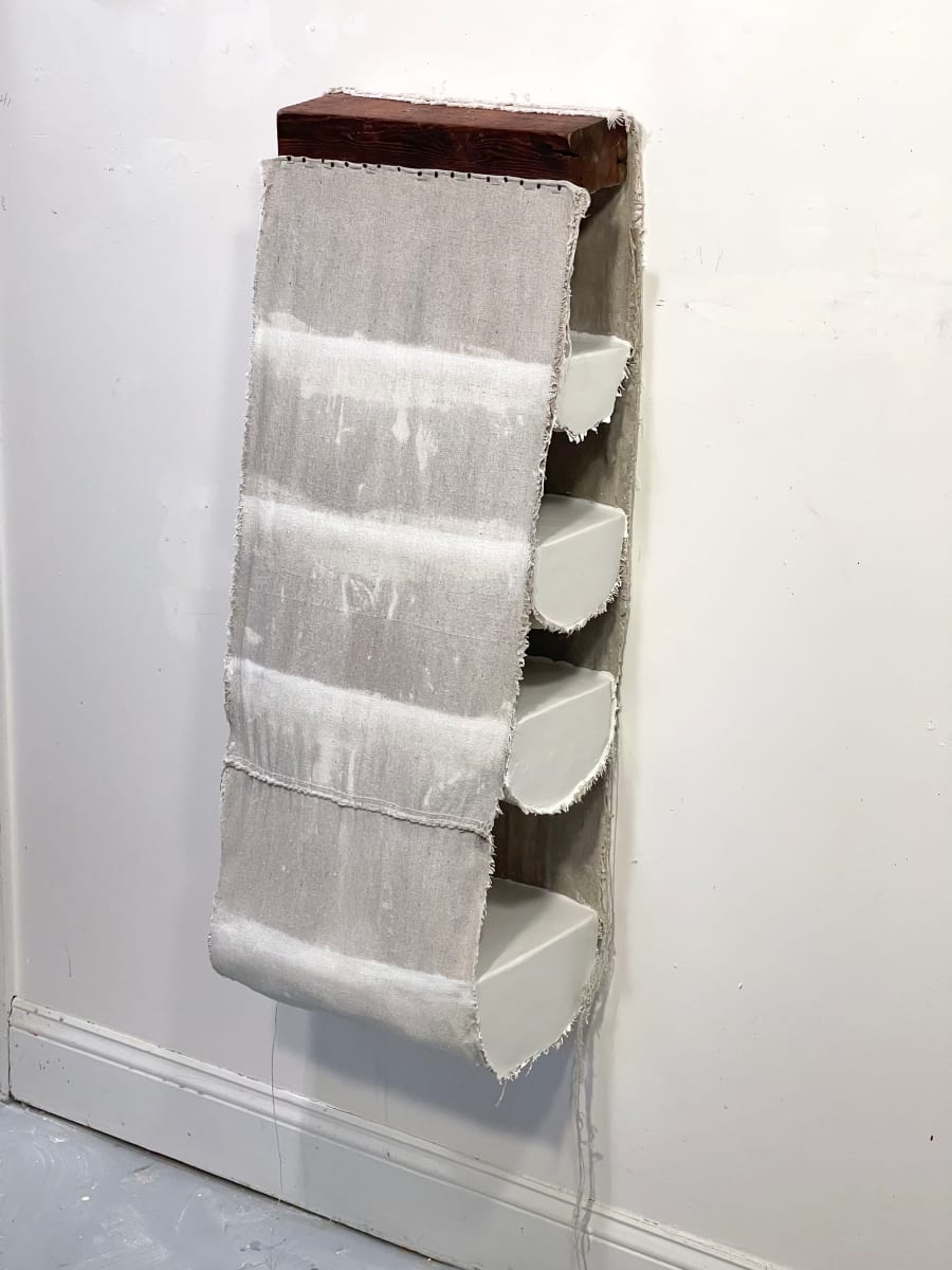 Suspended Painting (quadruple white) open side by Howard Schwartzberg 