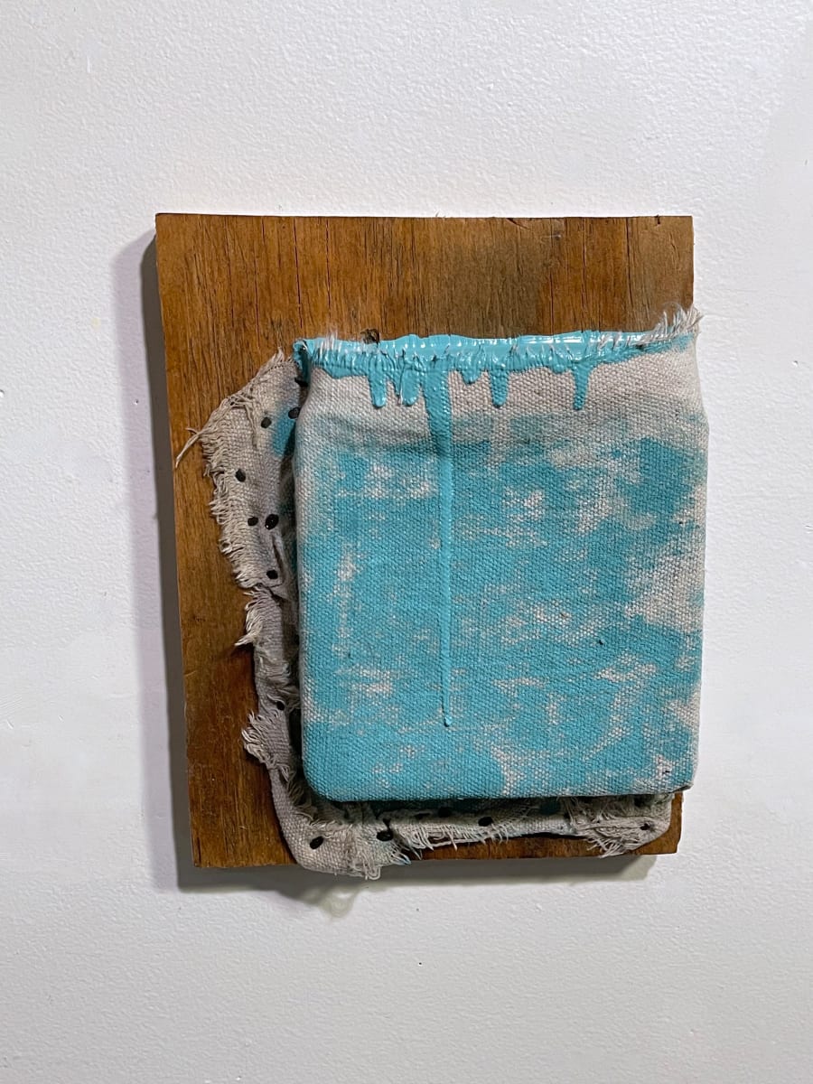 Bandage Painting (light blue square pouch) by Howard Schwartzberg 
