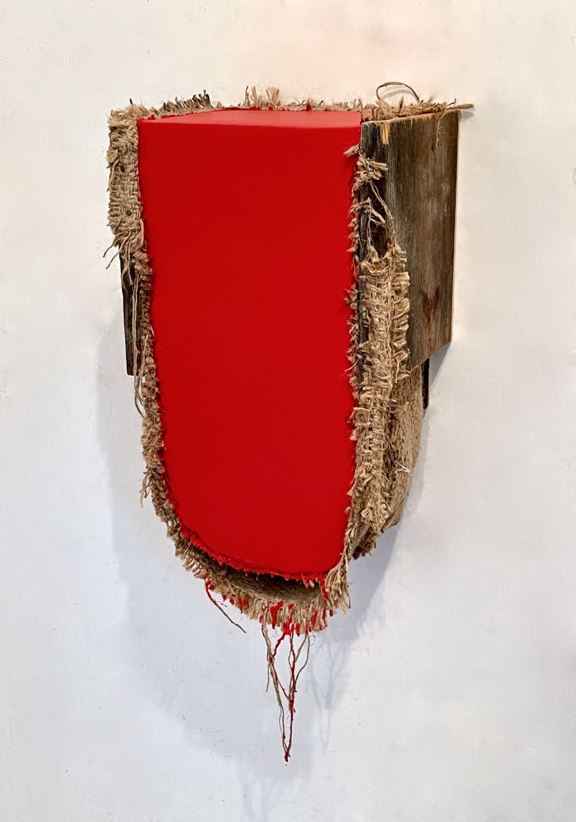 Wood Form Foundation Painting (red - lower empty space) by Howard Schwartzberg 