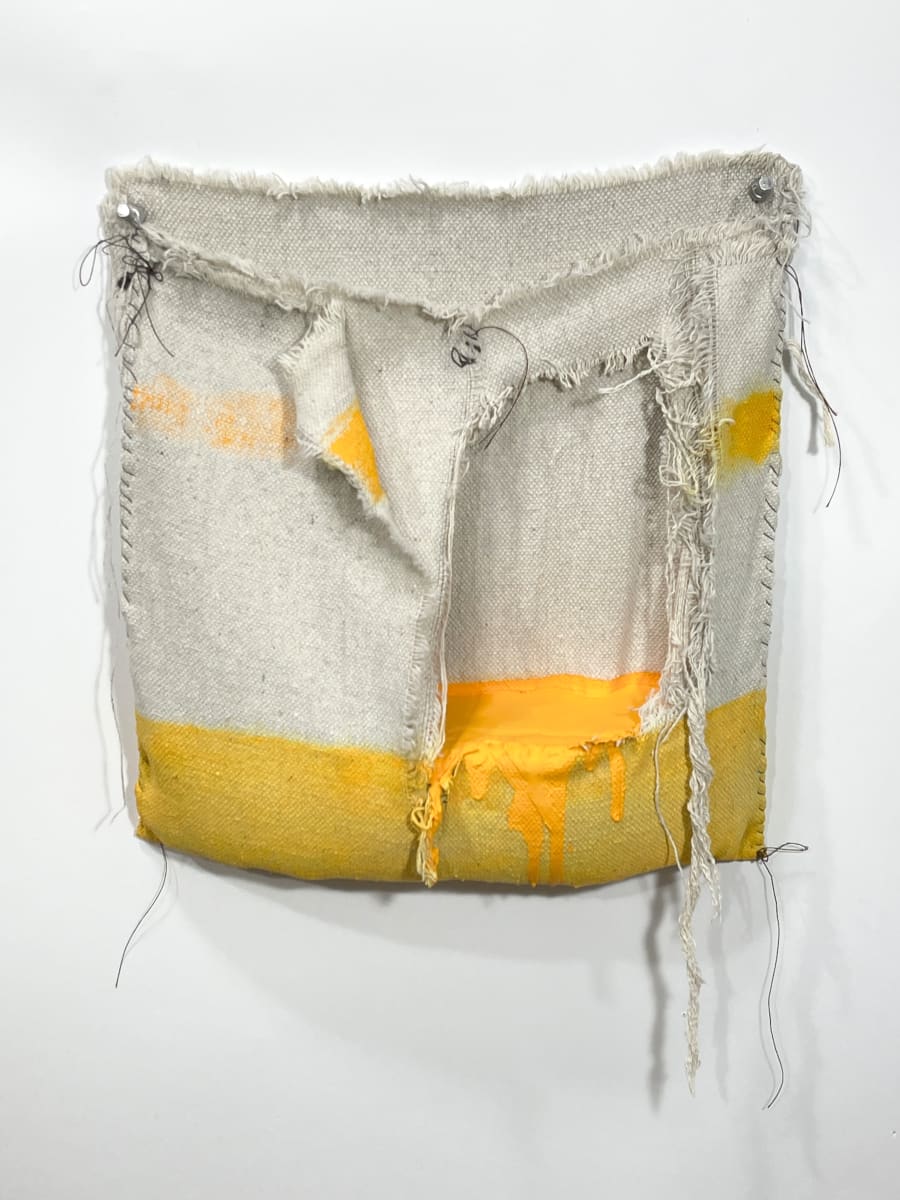 Pouch Painting (deep yellow one stripe) by Howard Schwartzberg 