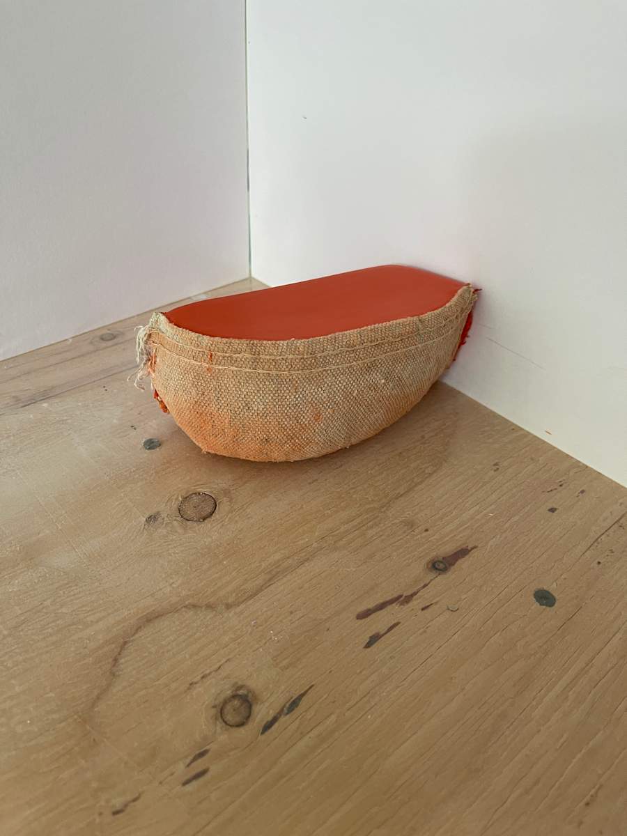 Small Section Painting (bright red orange) by Howard Schwartzberg, Image 6.