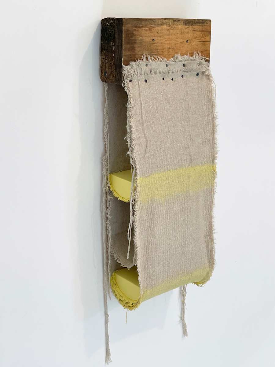 Suspended Painting (double yellow lime minus one) by Howard Schwartzberg 