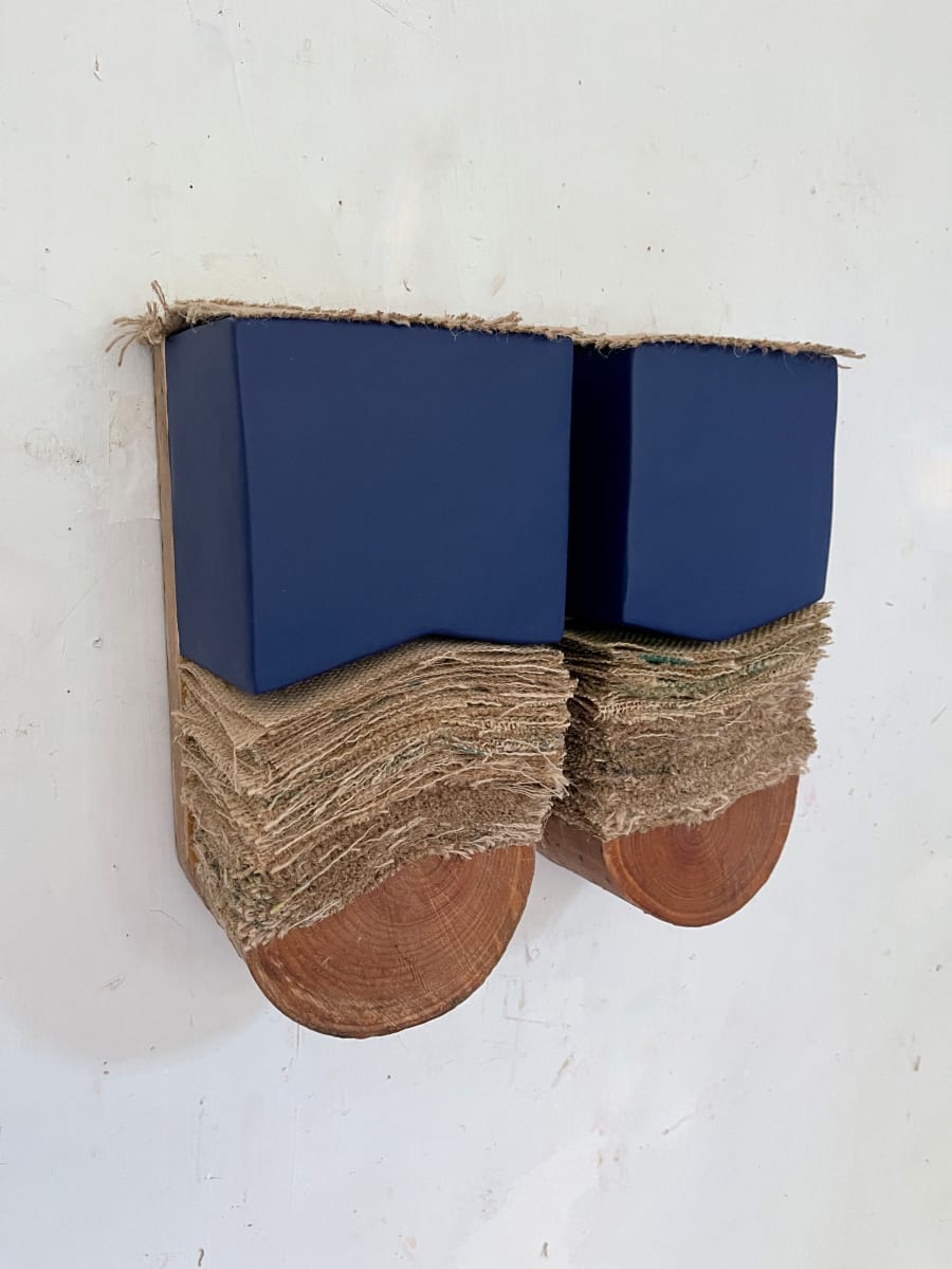 Double Bed Painting (floating/midnight blue) by Howard Schwartzberg, Image 2.