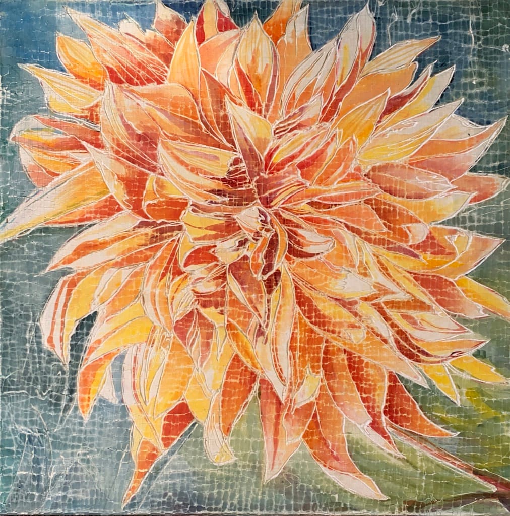 YellowOrange Dahlia 1 by Roberta Ahrens 