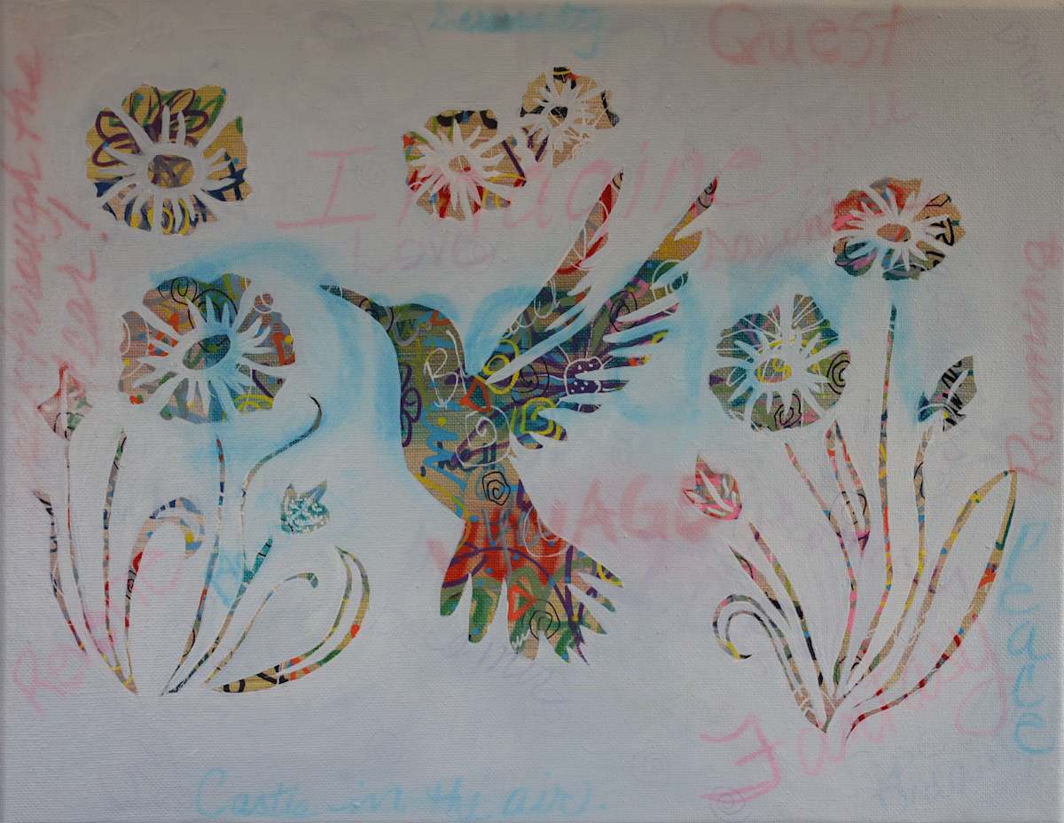 Dream in Bloom by Lorelle Carr  Image: "Dream in Bloom",  A Tapestry of Nature" Mixed Media on Canvas11 x 14 x 1