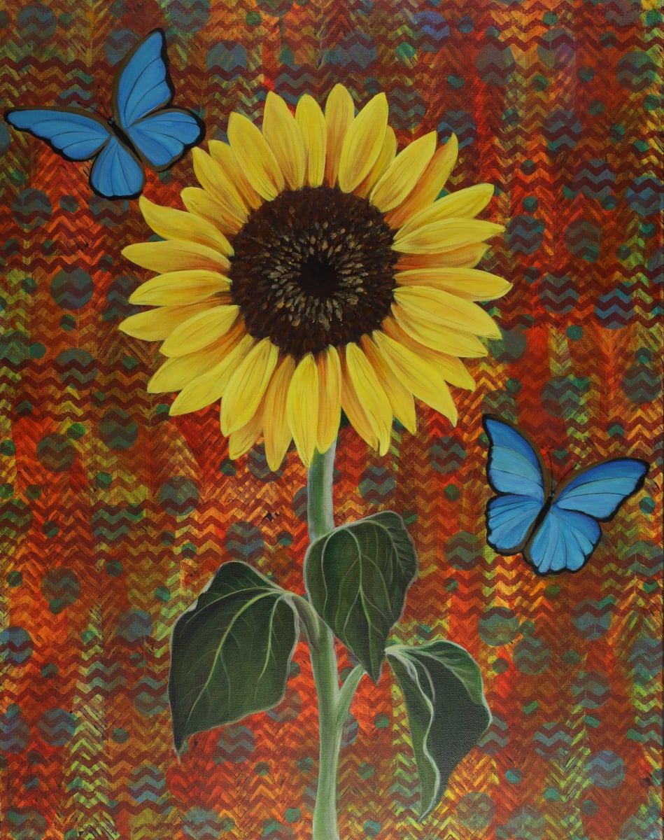 Sunflower by Lorelle Carr  Image: A Radiant Sunflower in a Kaleidoscope of Colors