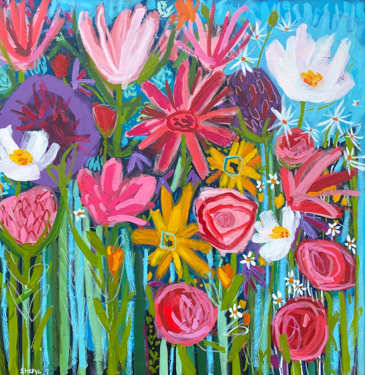 Full Bloom Fushia by Sheryl Siddiqui Art 
