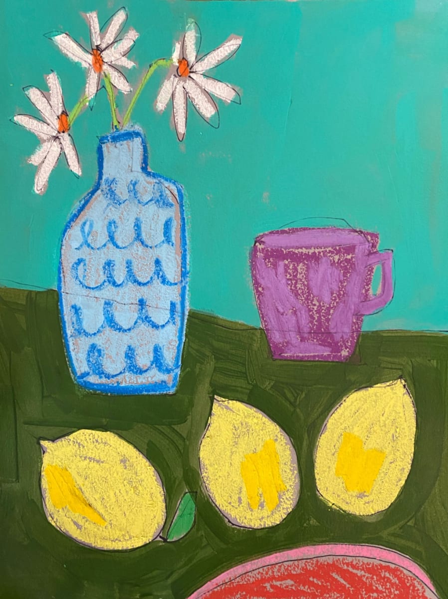 Daisy and Lemons by Sheryl Siddiqui Art, Image 1.