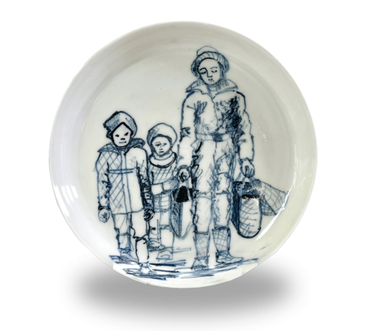 Refugee Plates - Blue,  Glazed, Image 1.