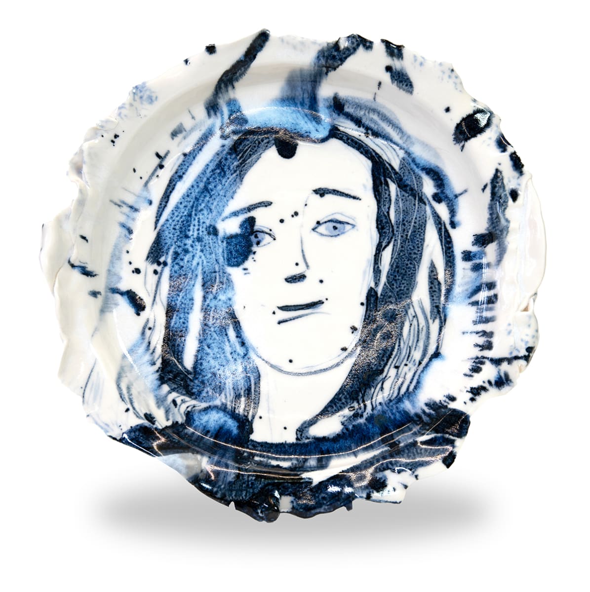 Blue Face Round 30cm by Gail Altschuler, Image 1.