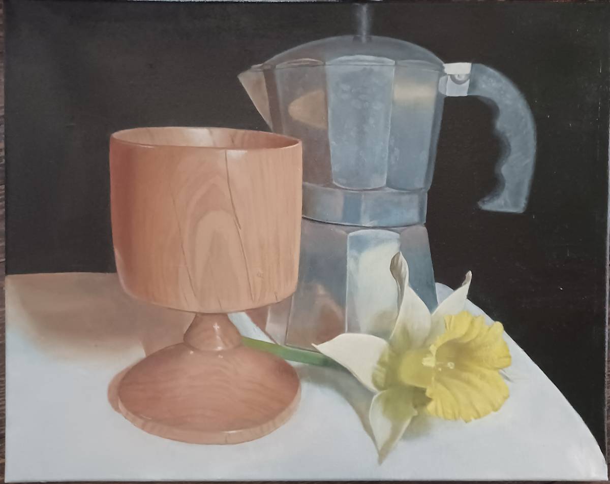 Still Life with Moka Pot by David Andres 