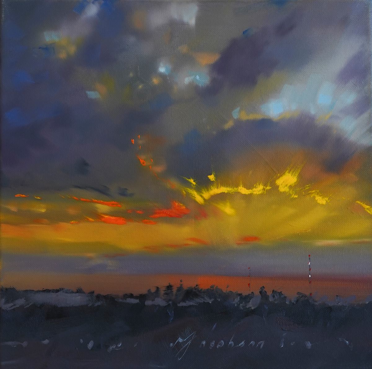 Field At Sunset by Matthew Jacobson 