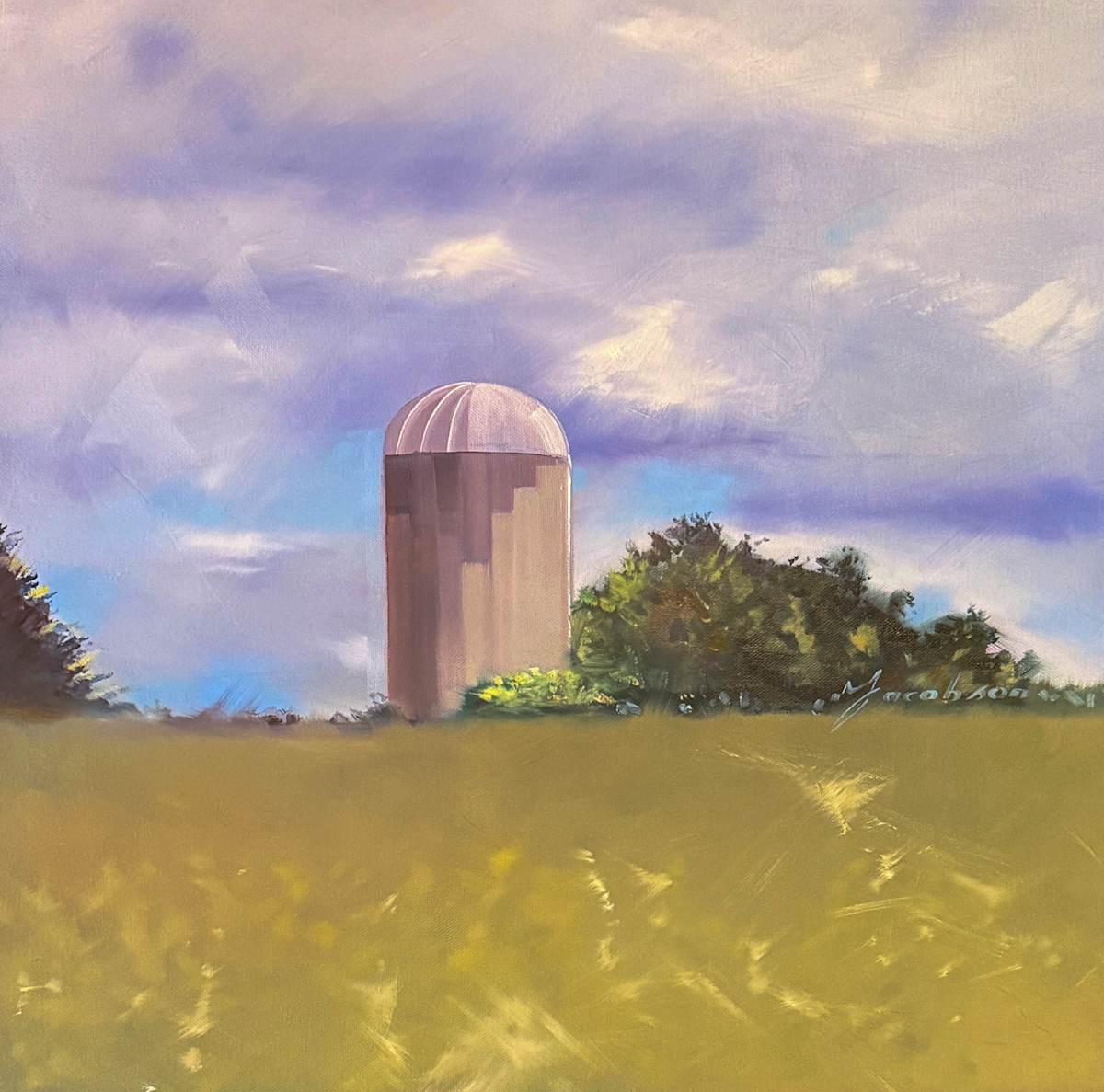 Silo with Purple Sky by Matthew Jacobson 