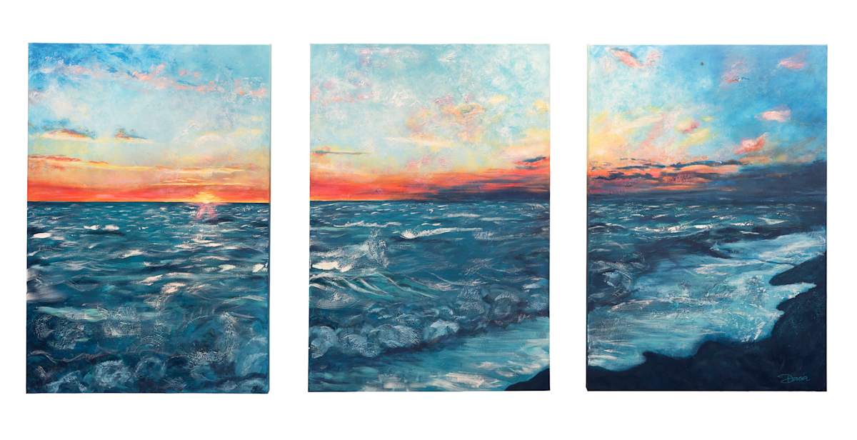 Sunset Triptych by Dacia Livingston Parker 