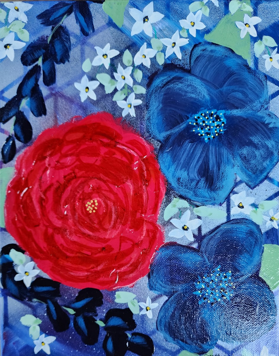 Blue Trellis by Cynthia (Cindy) Cruz, Image 1.