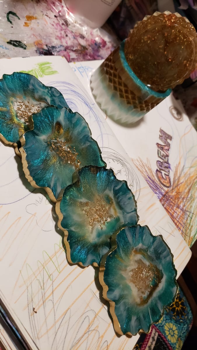 Geode style coasters 