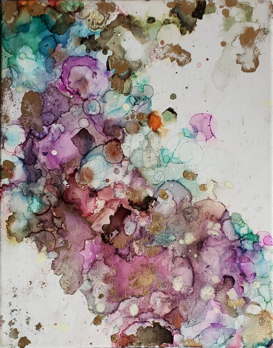 Colorful Chattings by Bobbie Bonita  Image: Original abstract alcohol ink flow art on gallery wrapped canvas. Limited edition collection.