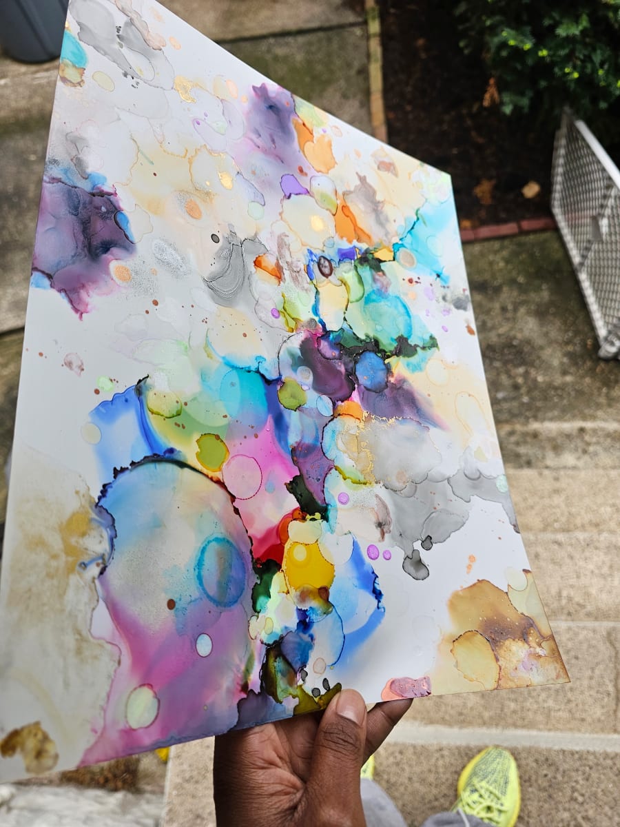 Bright Stones by Bobbie Bonita  Image: Alcohol Inks on 11x14 inch yupo paper 