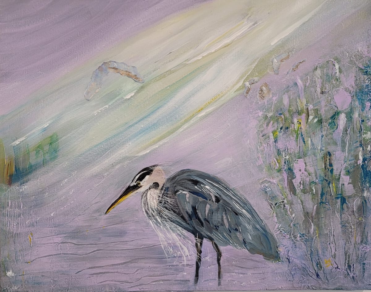 Scattering of Herons 3 by Gail Holland 