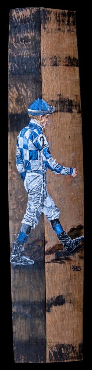 Jockey on Barrelstave by Kim Perry 