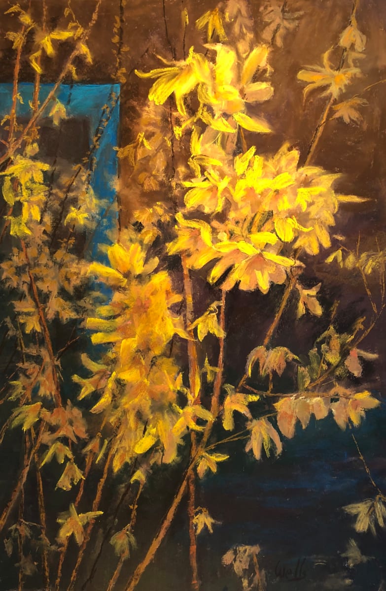 Fluttering Forsythia by Linda C. Wells 