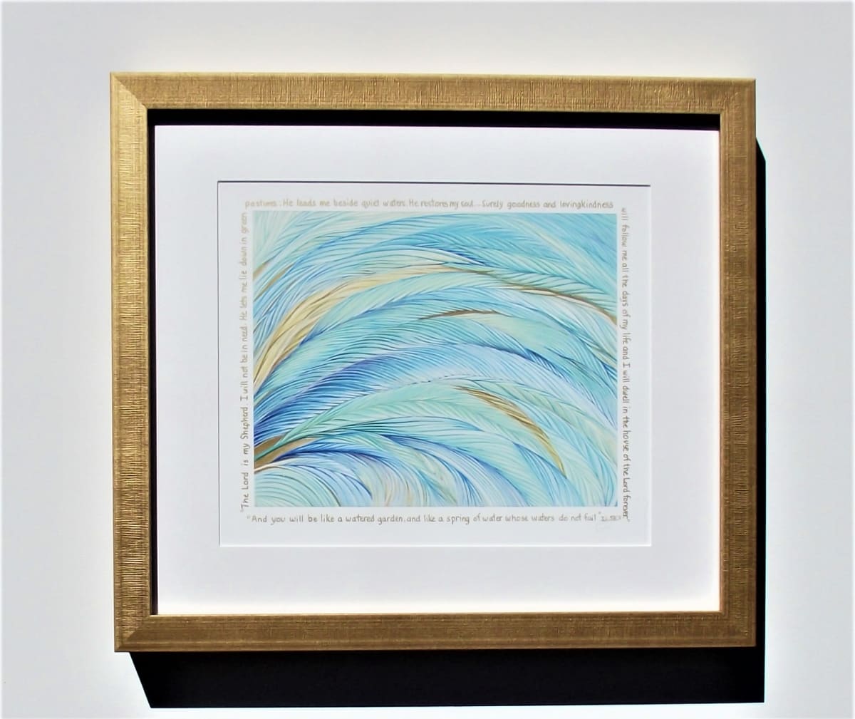 Healing Waters Psalm 23 framed by L.A. Carroll Studio 